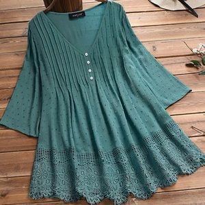 NWT Camisa teal blouse size xxl